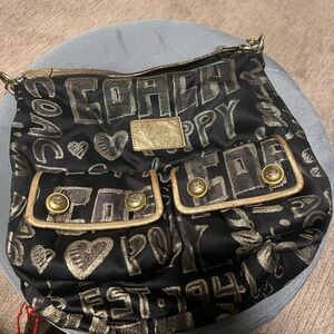 Vintage Coach Poppy gold and black